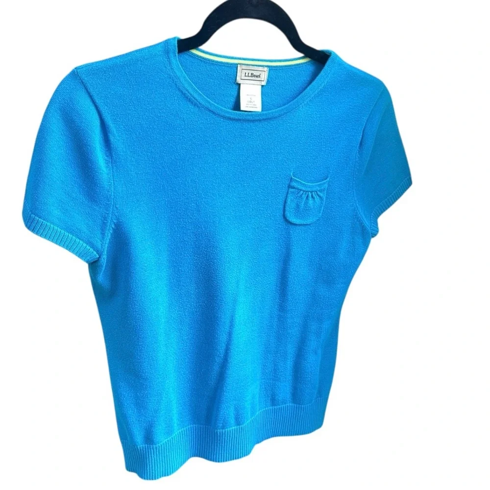 L.L. Bean Vibrant Blue Knit Sweater Top Size S in EUC